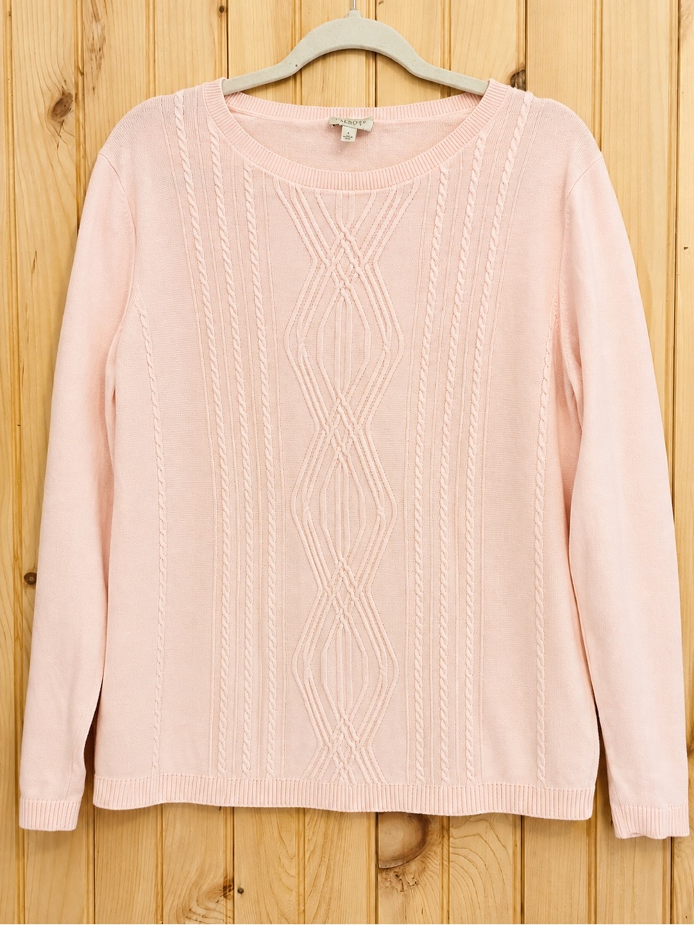 Talbots Cable Knit Sweater | Size L | Pale Pink